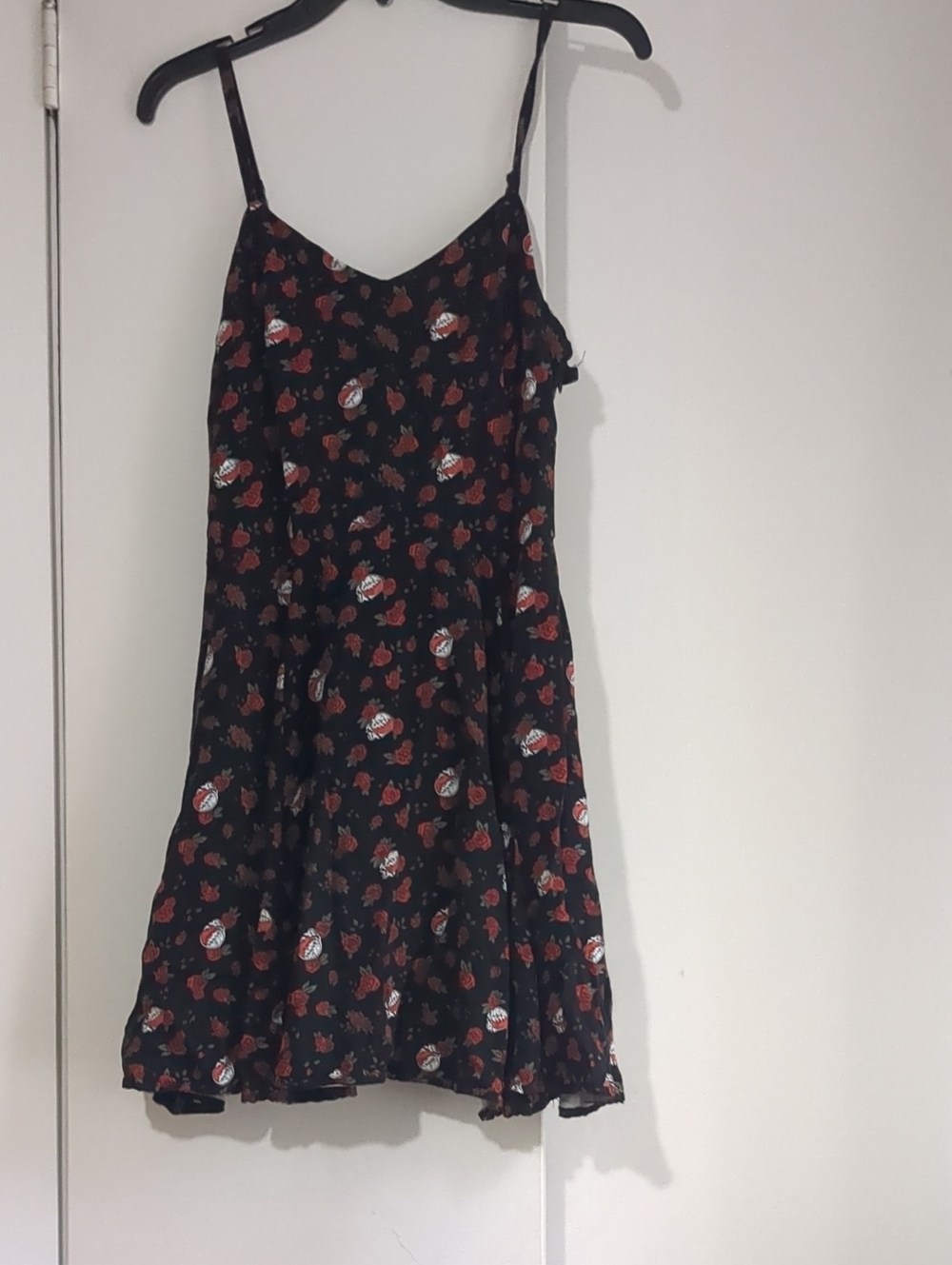 Grateful Dead Stealie And Roses Slip Dress